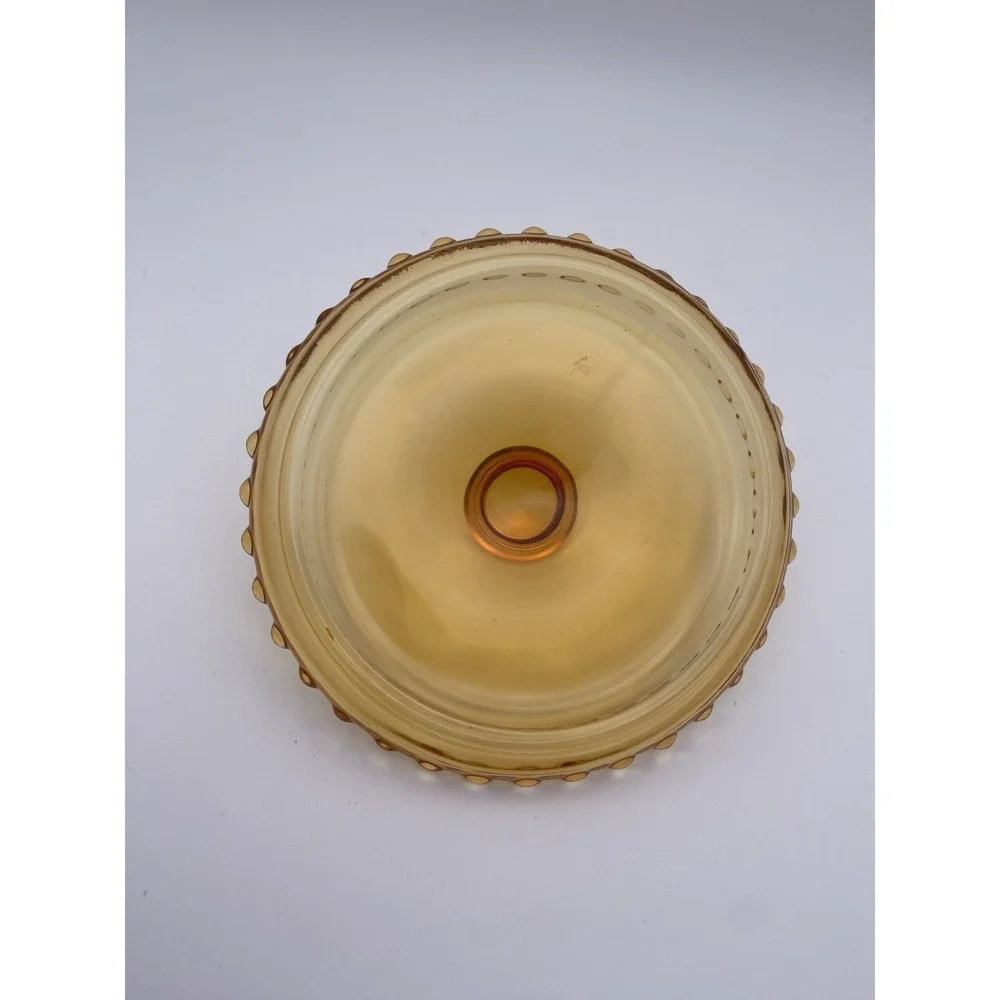 Pretty Amber Hobnail Style Glass 5